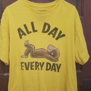 Yellow x large Curious George t shirt